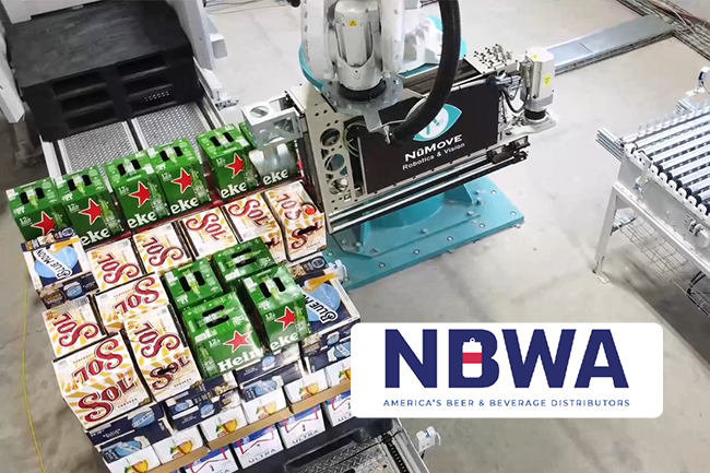 NBWA  Show: Robotic Mixed Load Palletizing Live Demo by NūMove