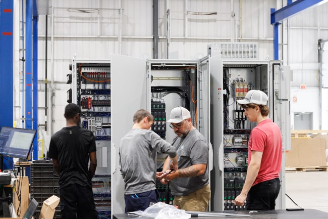 Control panel being installed