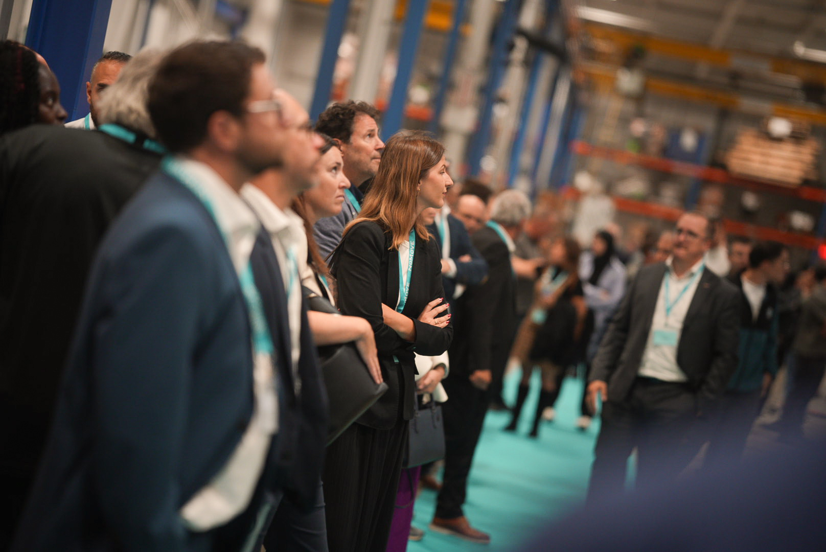 Guests discussing during the demonstration of solutions at the inauguration of the Center of Excellence